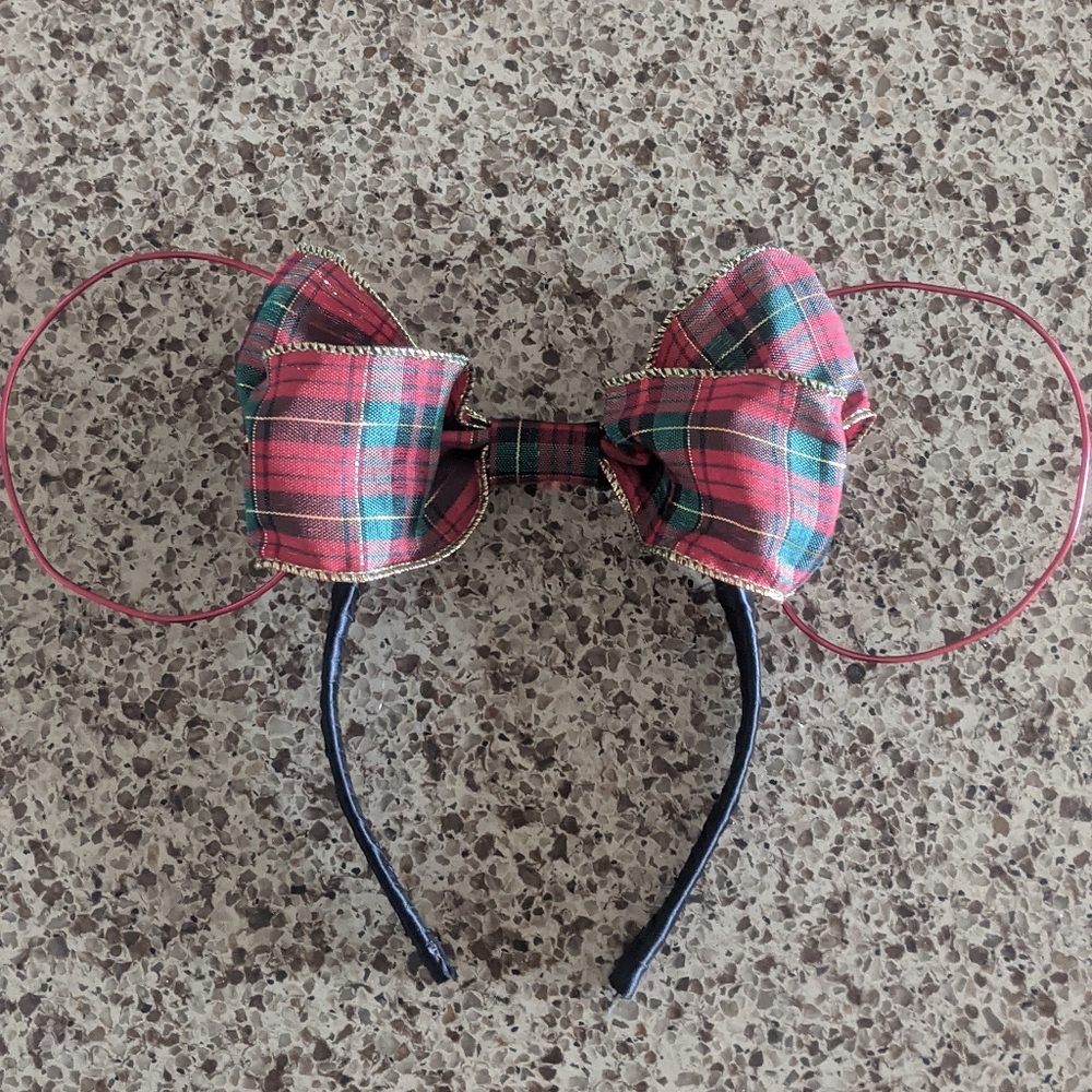 Disney Christmas Plaid Park Mickey ears